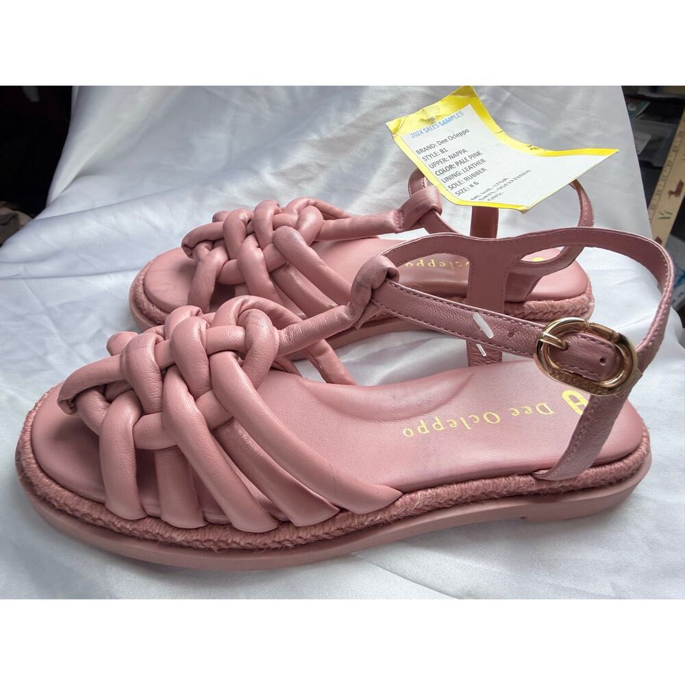 Dee Ocleppo 2024 Sales Sample B1 Pink Nappa Leather Sandals - Size 6 - NWOT